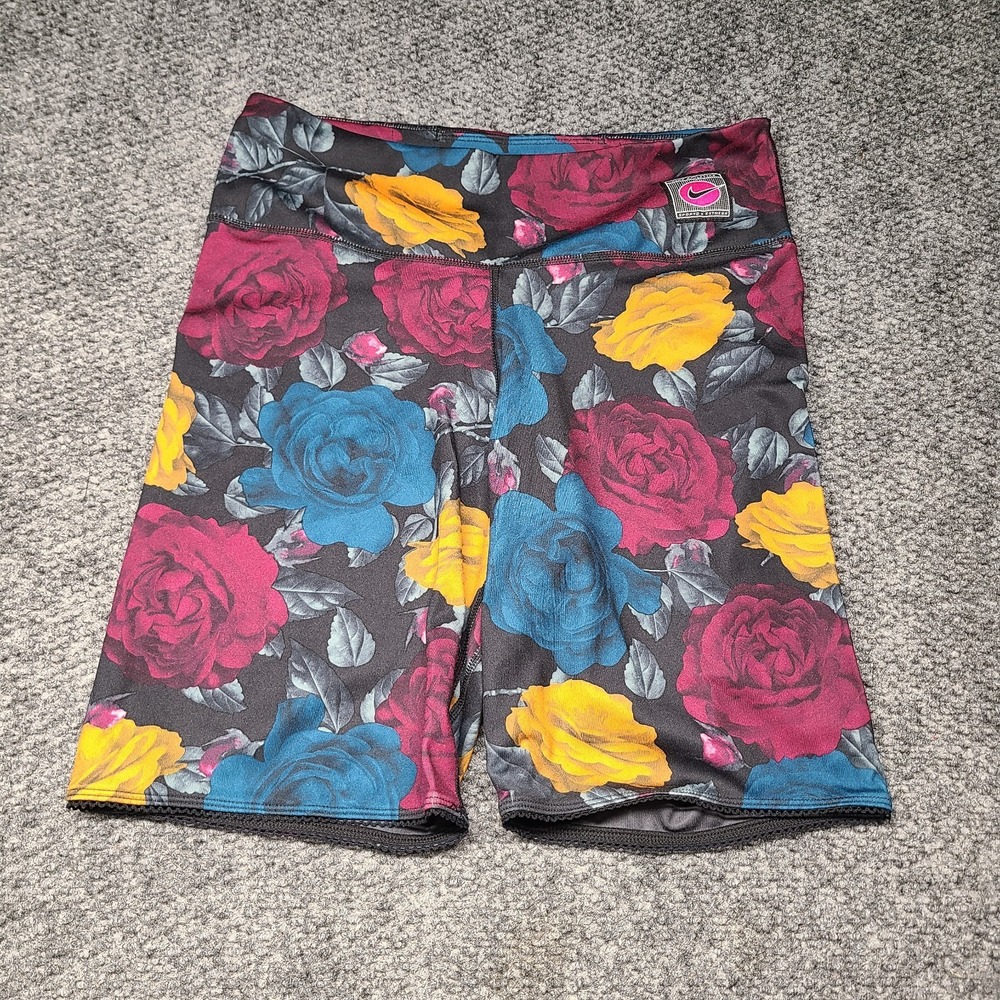 Nike Dri-Fit Icon Clash Athletics Shorts Womens Medium Multicolor Floral Fitness